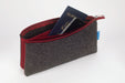 Itoya Profolio Midtown Pouch in Charcoal/Maroon- 5x9 inches