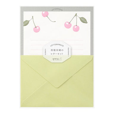 Midori Letterpress Cherry Letter Set