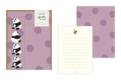 Midori Panda Letter Set with Stickers- set of 4