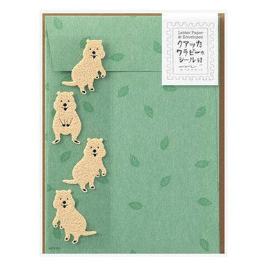Midori Quokka Letter Set with Stickers- set of 4