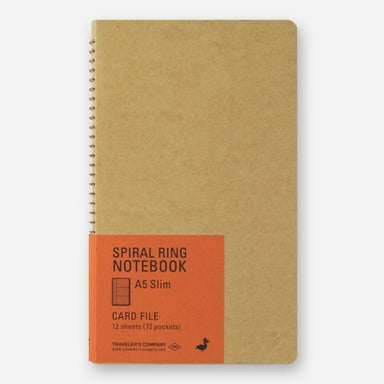 TRAVELER'S COMPANY SPIRAL RING NOTEBOOK- Card File- Vertical A5 Slim
