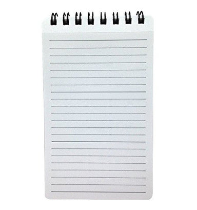 Mnemosyne Japanese spiral bound note pads feature durable, black plastic covers with rounded corners, bound with twin wire spiral binding.