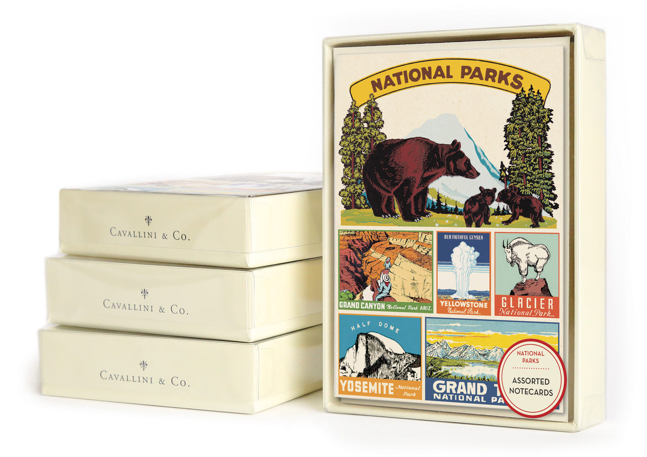 Cavallini & Co. National Parks notecard set features vintage images collected by Cavallini.