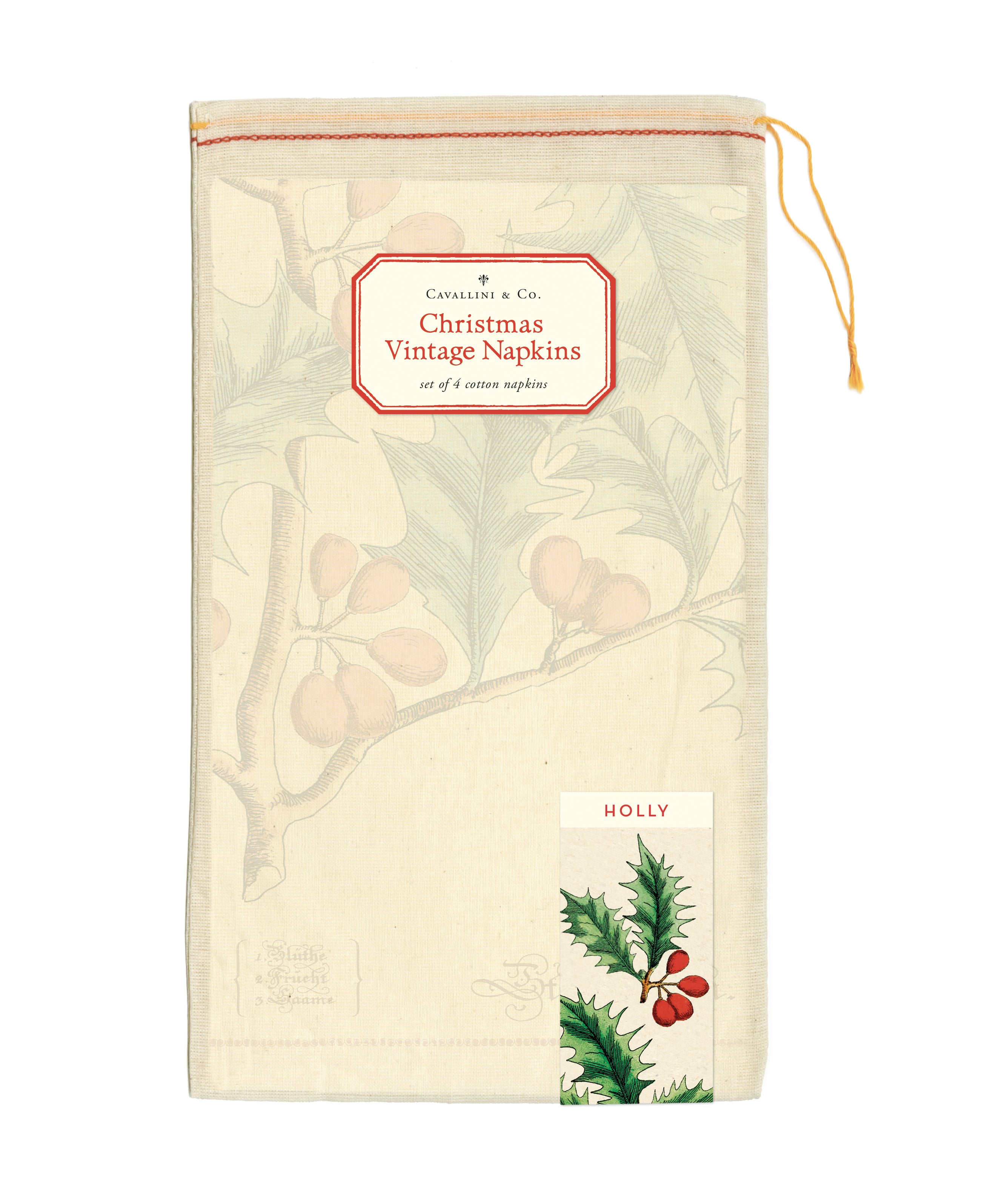 Napkins come packaged in a hand- sewn muslin bag.