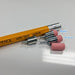 This 2 pack of replacement erasers fits the large size Ohto Wooden Mechanical Pencil. The replacement erasers must be removed from the metal holder in which they are sold and inserted into the metal holder on your pencil. See images above for clarification. 