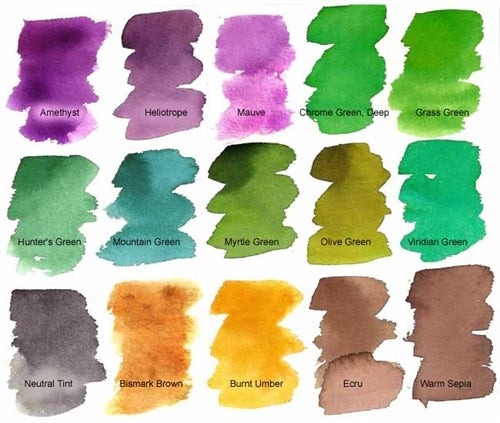 Peerless watercolor papers color chart.