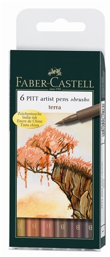 Faber-Castell PITT Artist Brush Pens- Terra Wallet set of 6