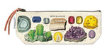 Cavallini & Co. Mineralogy Mini Pouches feature a colorful collection of precious gems and minerals.