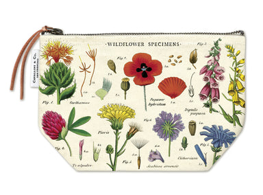 Cavallini & Co. Wildflowers Vintage Pouches feature vintage images from the Cavallini archives. 100% natural cotton bags are lined and have gusseted bottoms to stand on their own. 