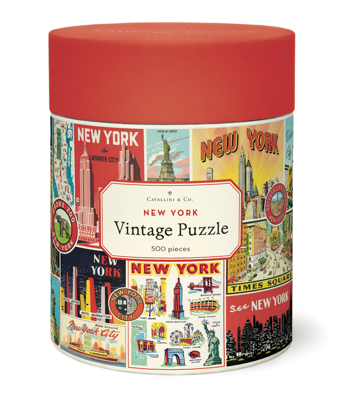 Cavallini Peace On Earth 500-Piece Puzzle - Vintage Snow Town Scene, Holiday Relaxation Fun 3 thumbnail image