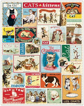 Cavallini & Co. Vintage Cats 1000 Piece Puzzle — Two Hands Paperie