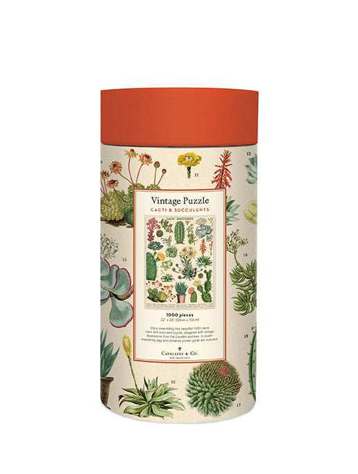 cacti succulents puzzle Cavallini & Co. Succulents 1000 Piece Puzzle — Two Hands Paperie