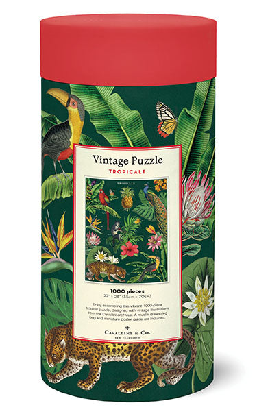 All puzzles are packaged in a 10 inch long cardboard tube, with puzzle pieces safely stored in a muslin bag inside. 