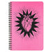 Hot Pink Heart Beat small spiral bound notebook.