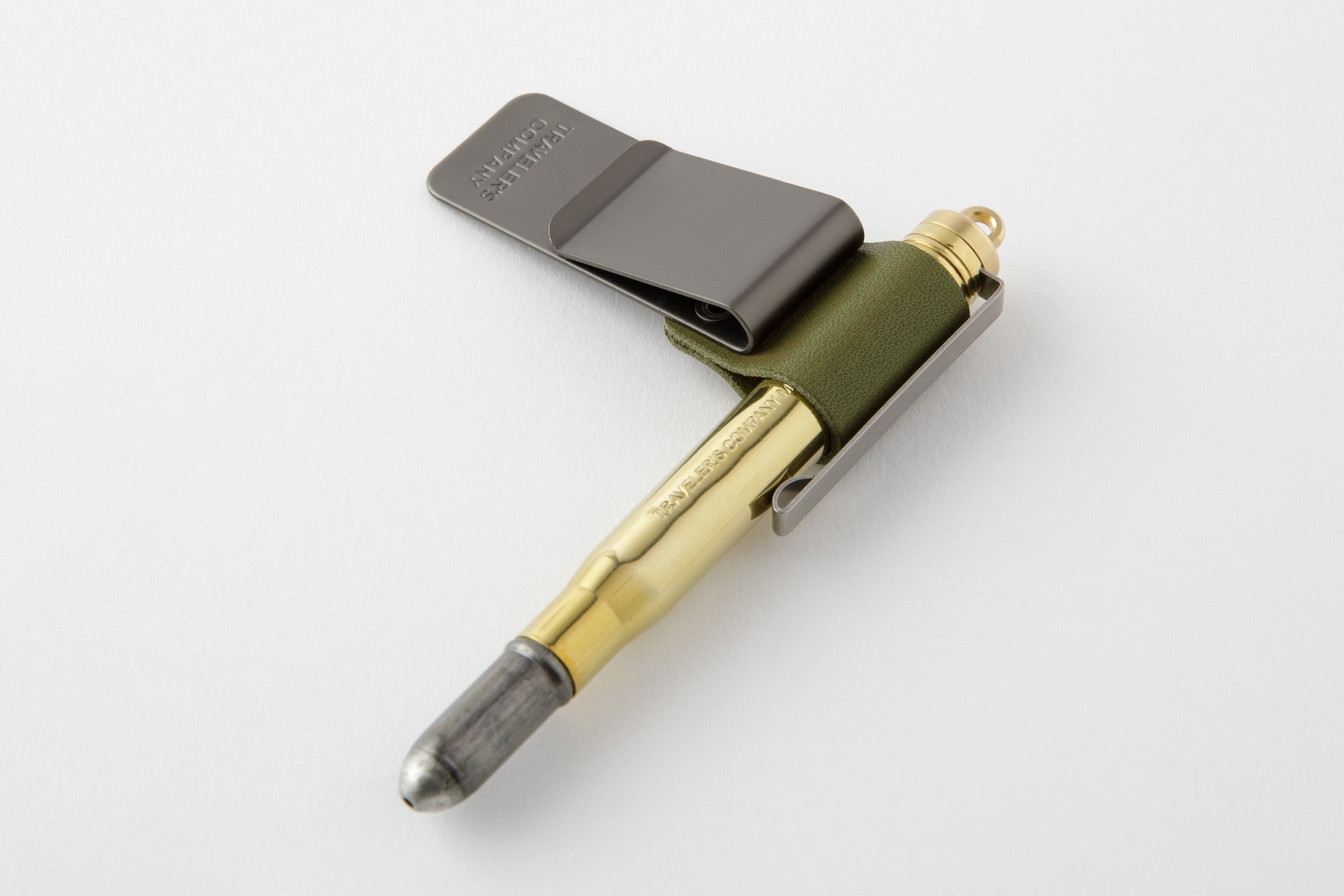 TRAVELER'S COMPANY Accessories- Leather Pen Holder in Olive