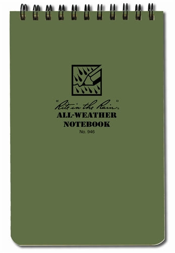 Rite in the Rain Spiral Notebook- Green- 4x6