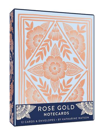 Rose Gold Notecards- Foil Stamped Cards by Katherine Watson