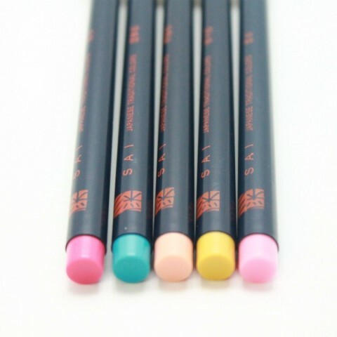 The Spring set includes pens in pink, madder, pale orange, yellow ochre, and green-blue. 