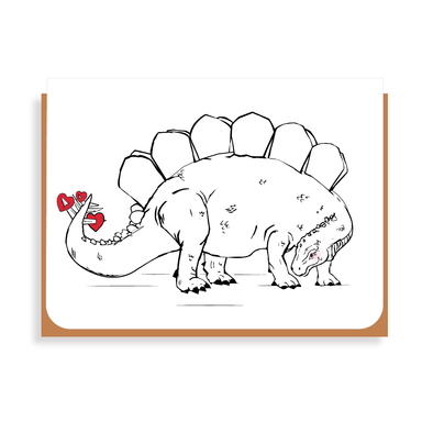 Stegosaurus Hearts Card