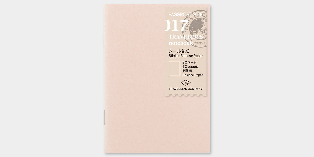 Traveler's Company Passport Sized Refill 017- Sticker Release Paper