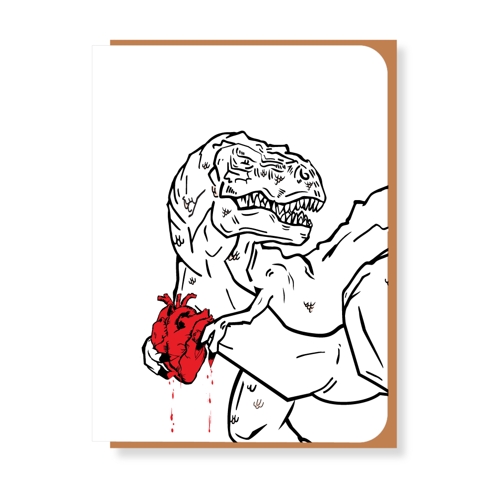 T-Rex Bloody Heart Card