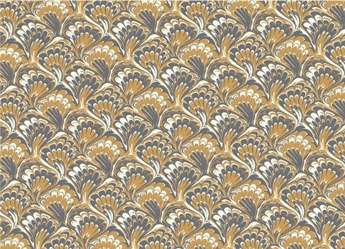 Rossi 1931 Italian Decorative Marbled Paper- Gold/ Silver-grey