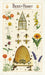 Bees & Honey tea towel is a collage of hives, bees, and and assortment of favorite flowers ready for pollinating.