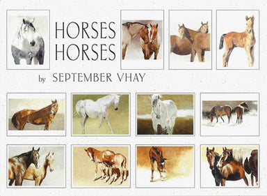 Crane Creek Graphics Horses notecard folio features beautiful images of horses by the artist September Vhay, who works in oils and watercolors.
