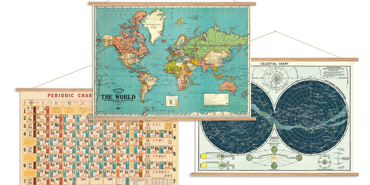 Affiche carte du monde vintage 2 Cavallini - Pastel Shop
