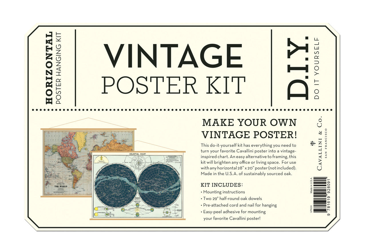 Cavallini & Co. horizontal vintage poster kit instructions. 