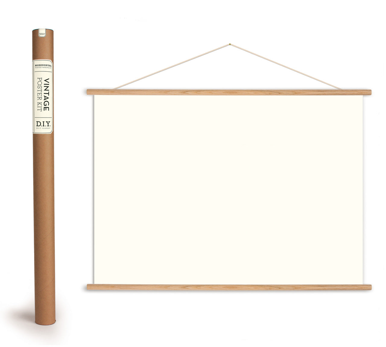The Vintage Poster Kit makes it easy to hang your favorite horizontal Cavallini paper. 