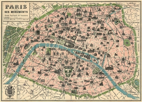 Cavallini & Co. Paris Map Decorative Paper