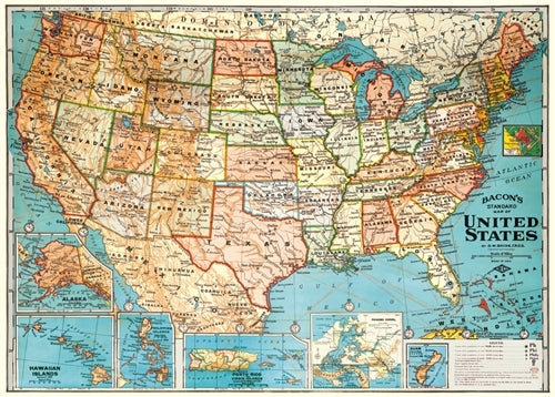 Cavallini & Co. USA Map Decorative Paper