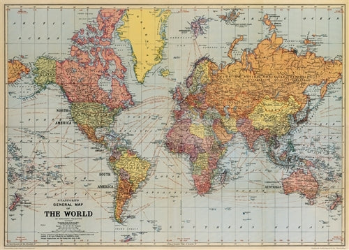 Cavallini & Co. World Map Decorative Paper