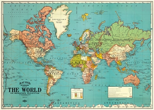 Cavallini & Co. World Map 4 Decorative Paper