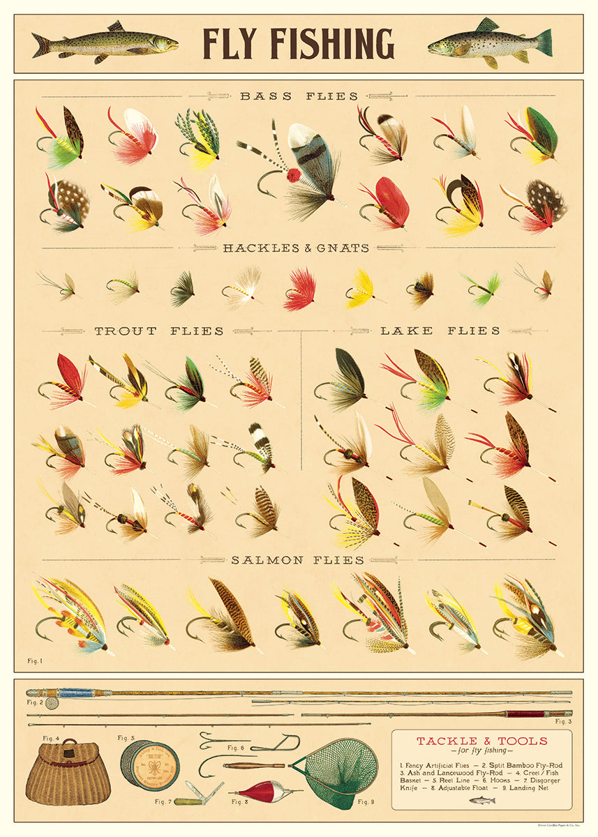 Cavallini & Co. Fly Fishing Decorative Wrap — Two Hands Paperie