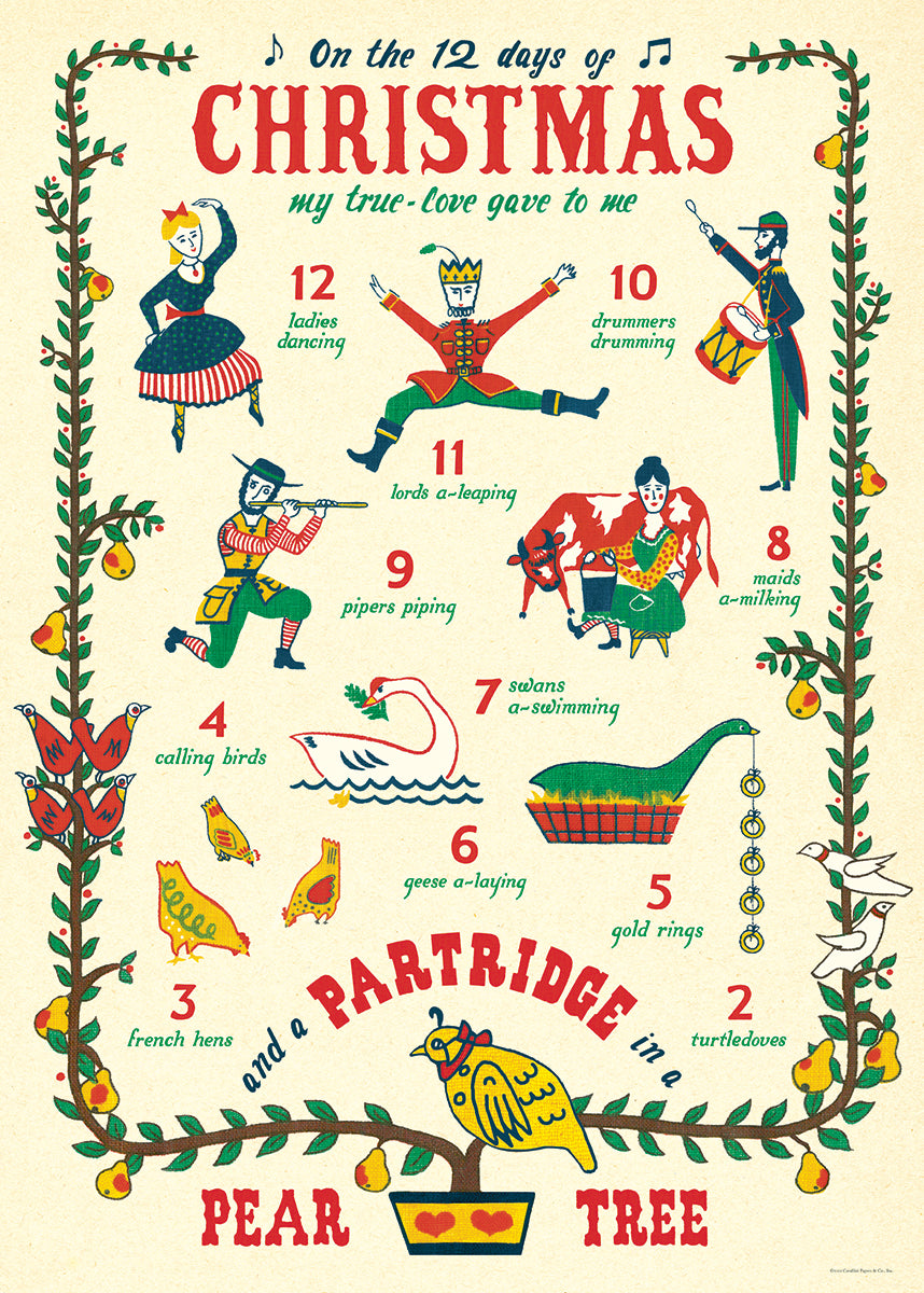 Cavallini & Co. 12 Days of Christmas Decorative Paper — Two Hands Paperie