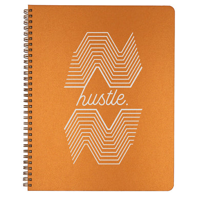 Large Hustle Spiral Bound Notebook in copper.