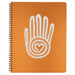 Large Mano y Corazon Spiral Bound Notebook in copper.