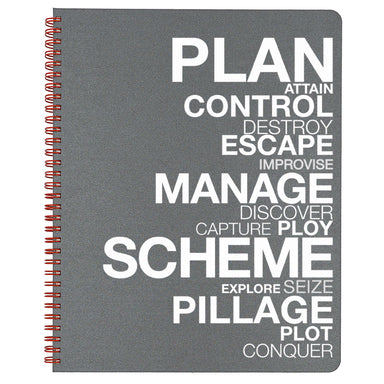 Large Plan & Scheme Spiral Bound Notebook in grey.