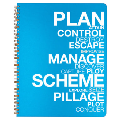 Large Plan & Scheme Spiral Bound Notebook in peacock blue.