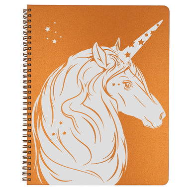 Large Unicorn Spiral Bound Notebook in copper.
