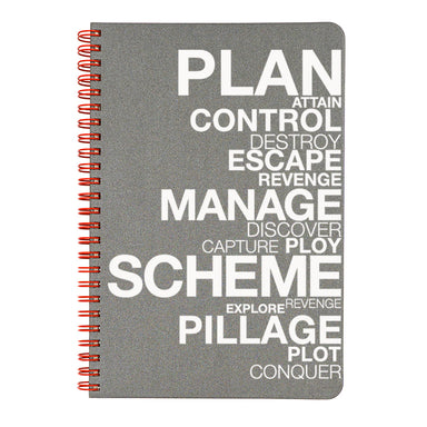 Plan and Scheme small Make My Notebook spiral bound notebook in grey.