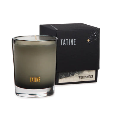 Tatine 8 Ounce, 50 Hour Natural Wax Candle- Woodsmoke