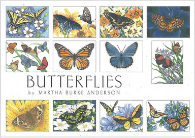 Crane Creek Graphics Butterflies notecard folio features colorful and bright butterflies. Inside you will find swallowtails, monarchs, buckeyes, and many more. 