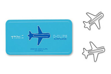Enjoy these fun Midori D-Clips in the shape of an airplane.  Box contains 30 clips in a single design. 