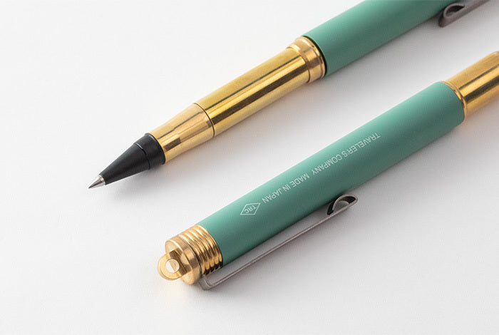  The rollerball pen design uses a tiny revolving ball to dispense liquid ink onto paper.
