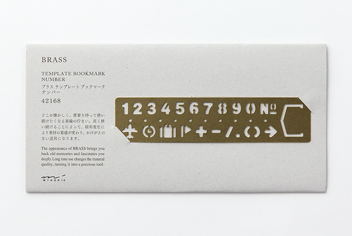 TRAVELER'S COMPANY Numbers Brass Bookmark — Two Hands Paperie