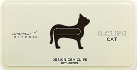 Enjoy these fun Midori D-Clips in the shape of a cat.  Box contains 30 clips in a single design. 