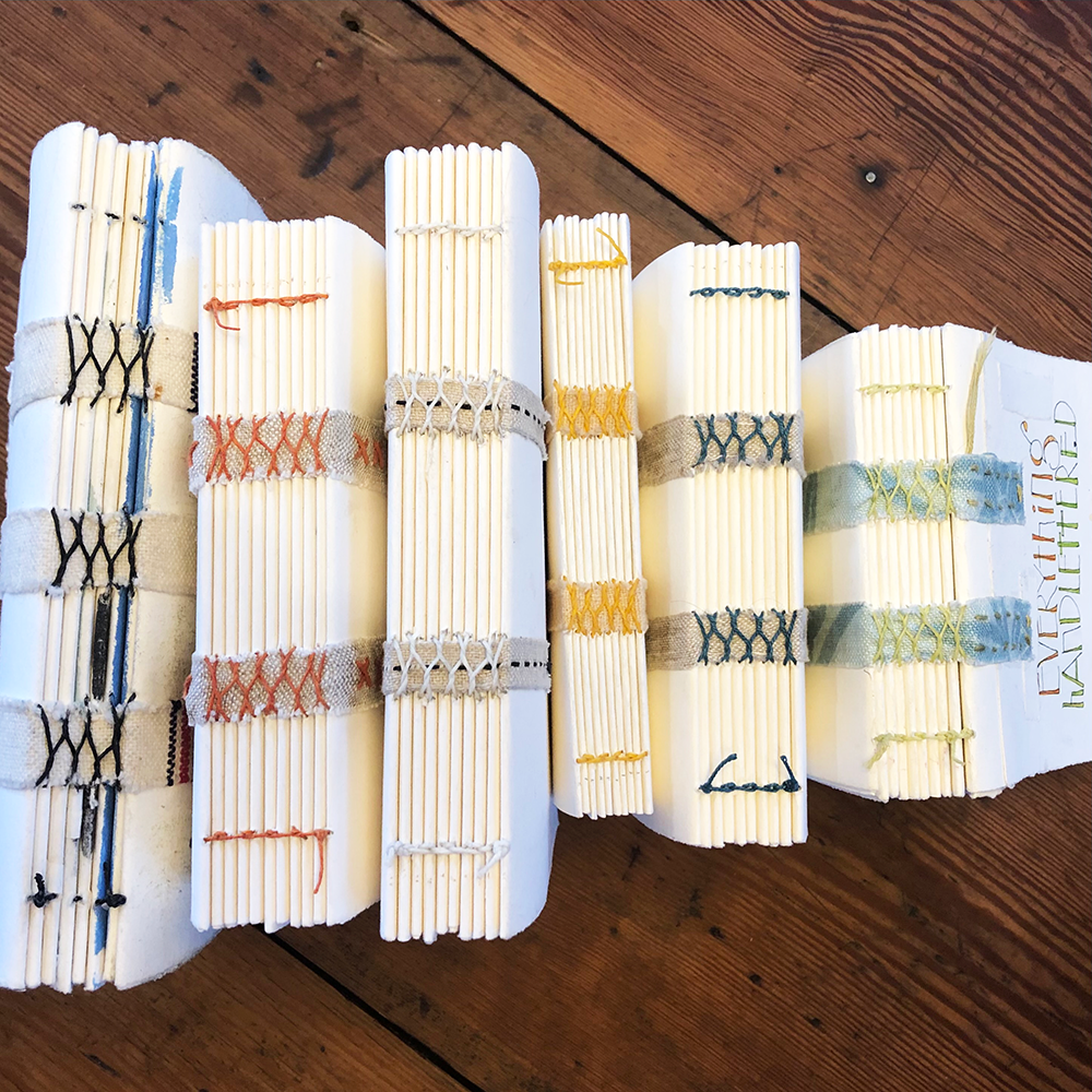 A Learning Journal spine binding samples in different sizes
